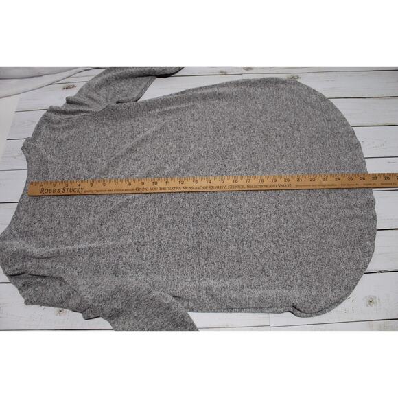 Ann Taylor Women's M Heather Gray Light Weight Tunic Sweater Reflexed Slits LS - Picture 11 of 12
